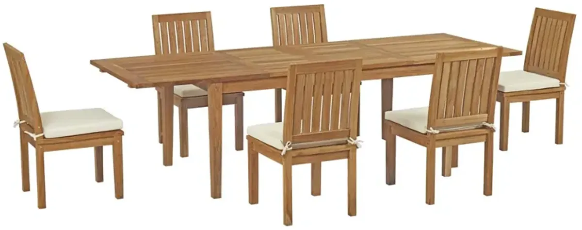 Marina 7 Piece Outdoor Patio Teak Dining Set