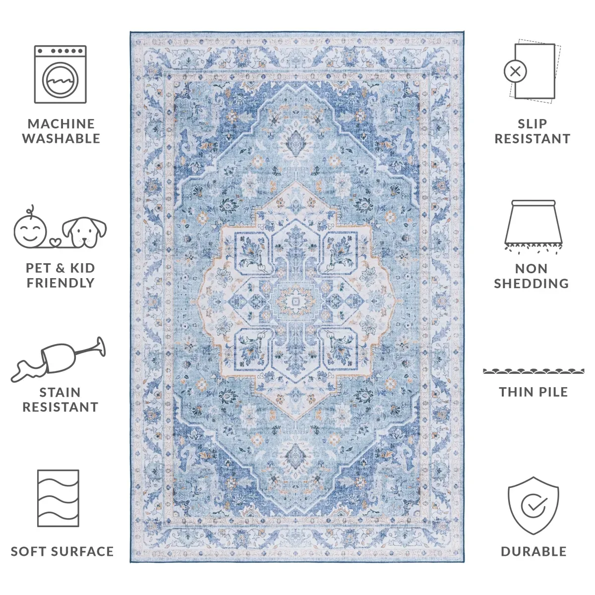 TUCSON 118 M/W S/R LIGHT BLUE  2'-6' x 4' Accent Rug