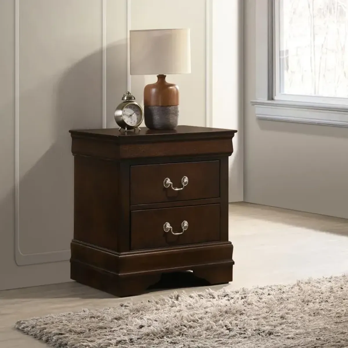 Louis Philippe 2-drawer Nightstand Cappuccino