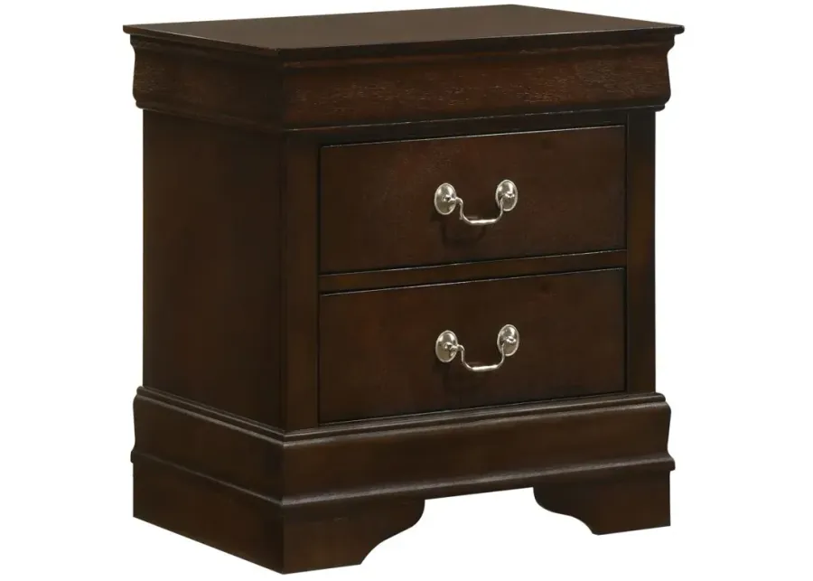 Louis Philippe 2-drawer Nightstand Cappuccino