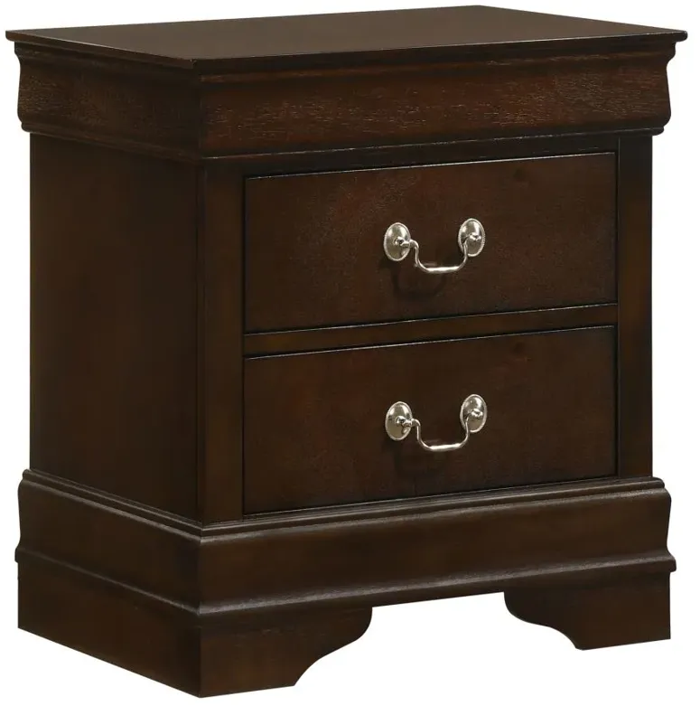 Louis Philippe 2-drawer Nightstand Cappuccino