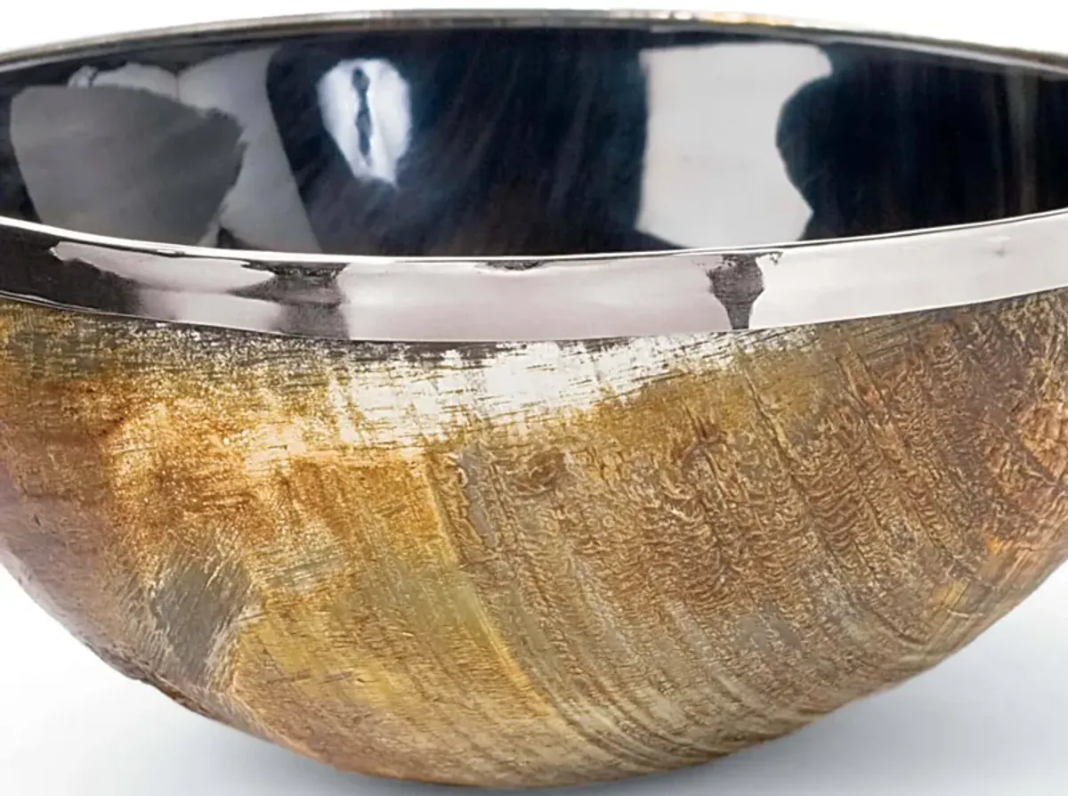 Polished Horn And Brass Bowl