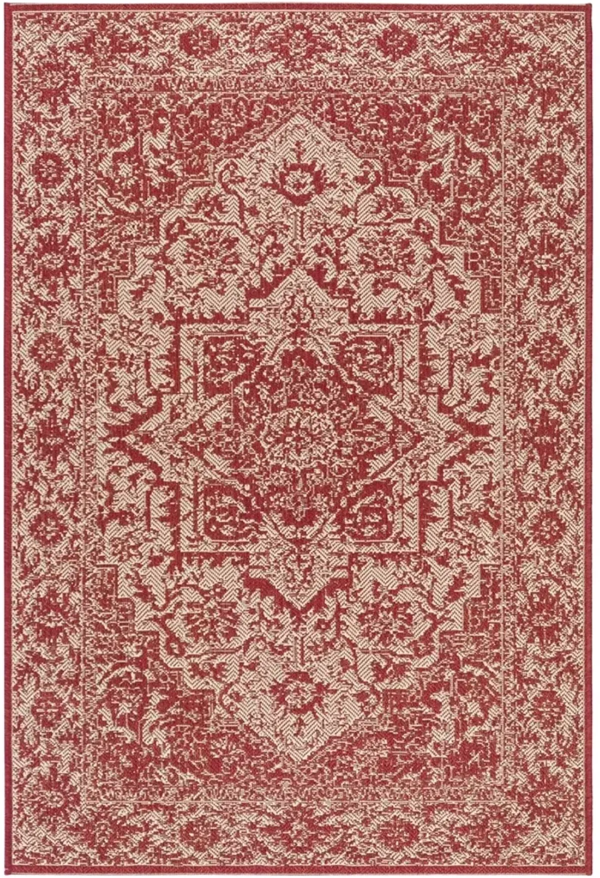 BEACH HOUSE 139 Red 2'-2' X 4' Accent Rug