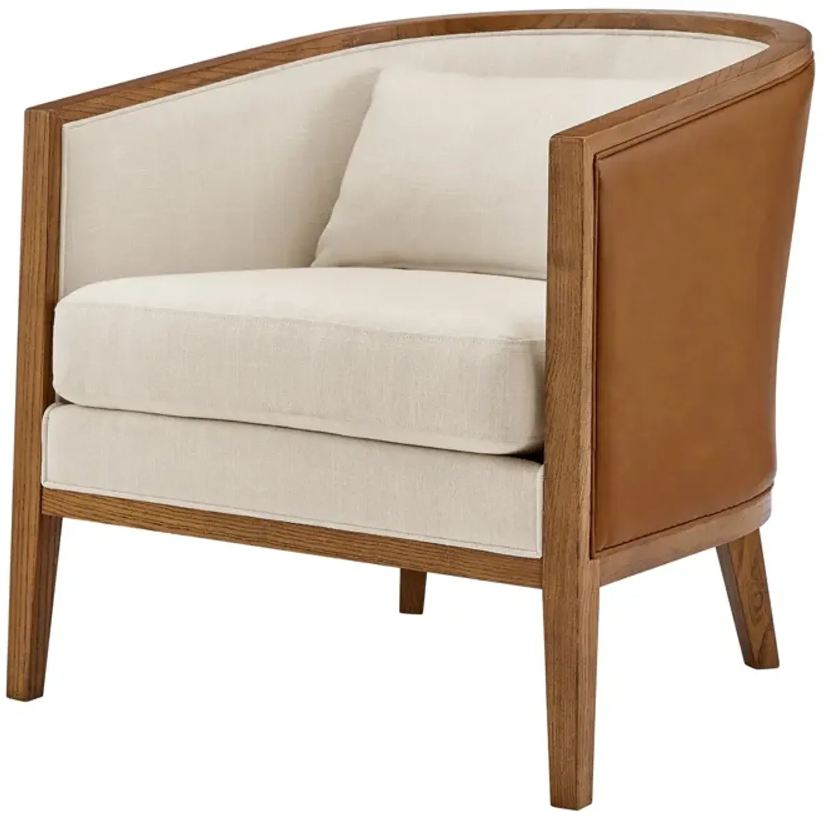 Tillman PU/Fabric Accent Arm Chair, Casa Caramel/Shortbread