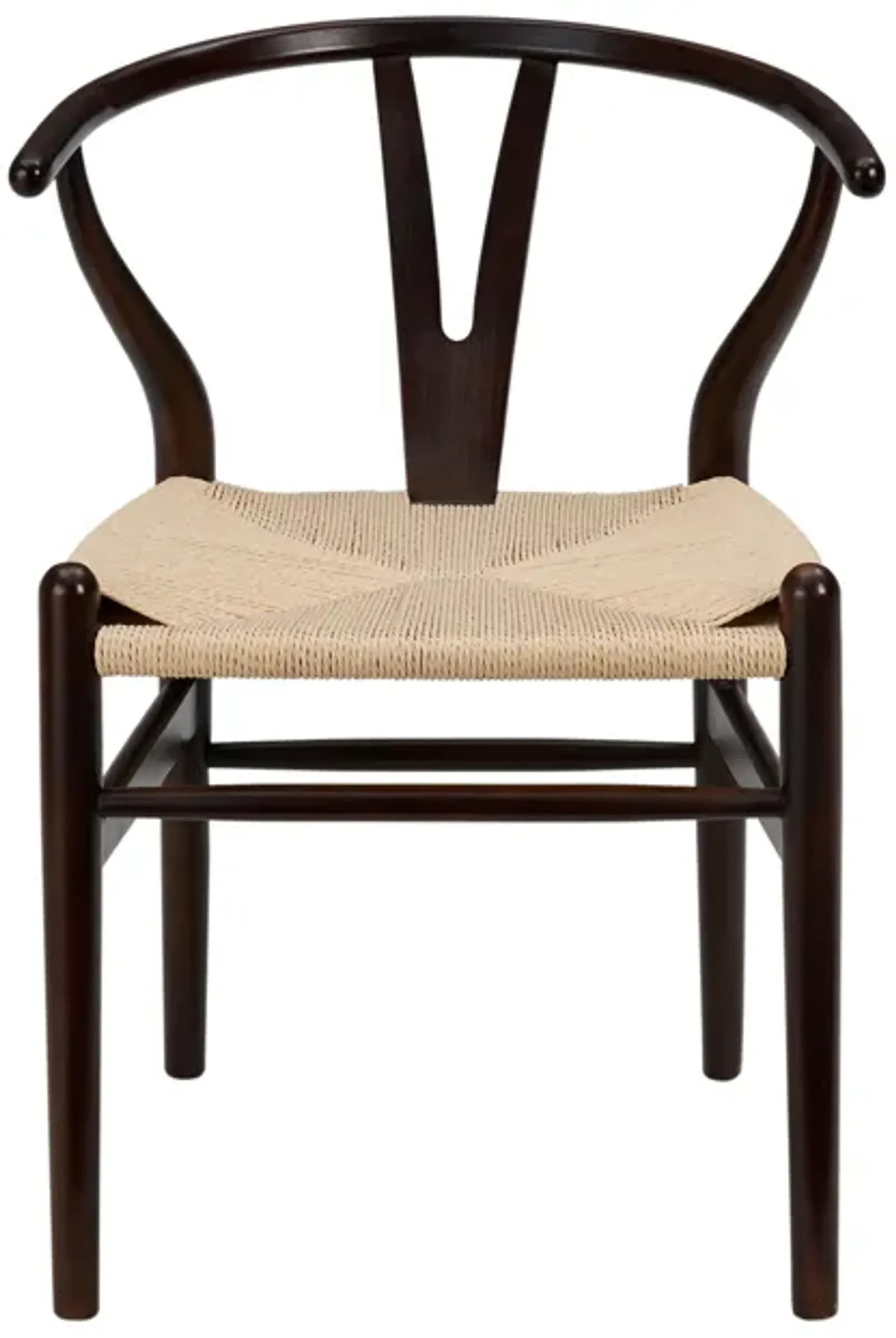 Evelina Side Chair in Walnut with Natural Rush Seat - Set of 2