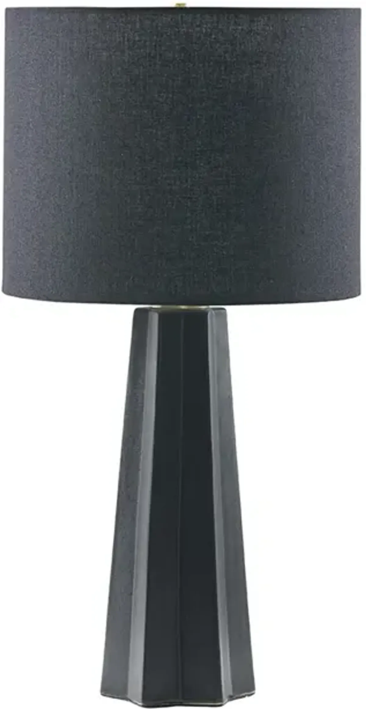 Martha Stewart Athena Black Geometric Ceramic Table Lamp