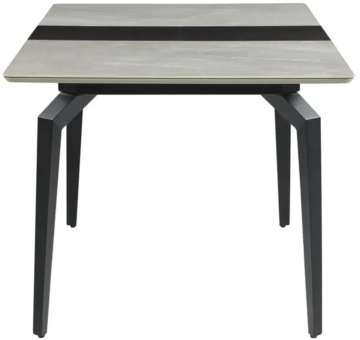 Mina Rectangular Dining Table Grey Ceramic and Sandy Black