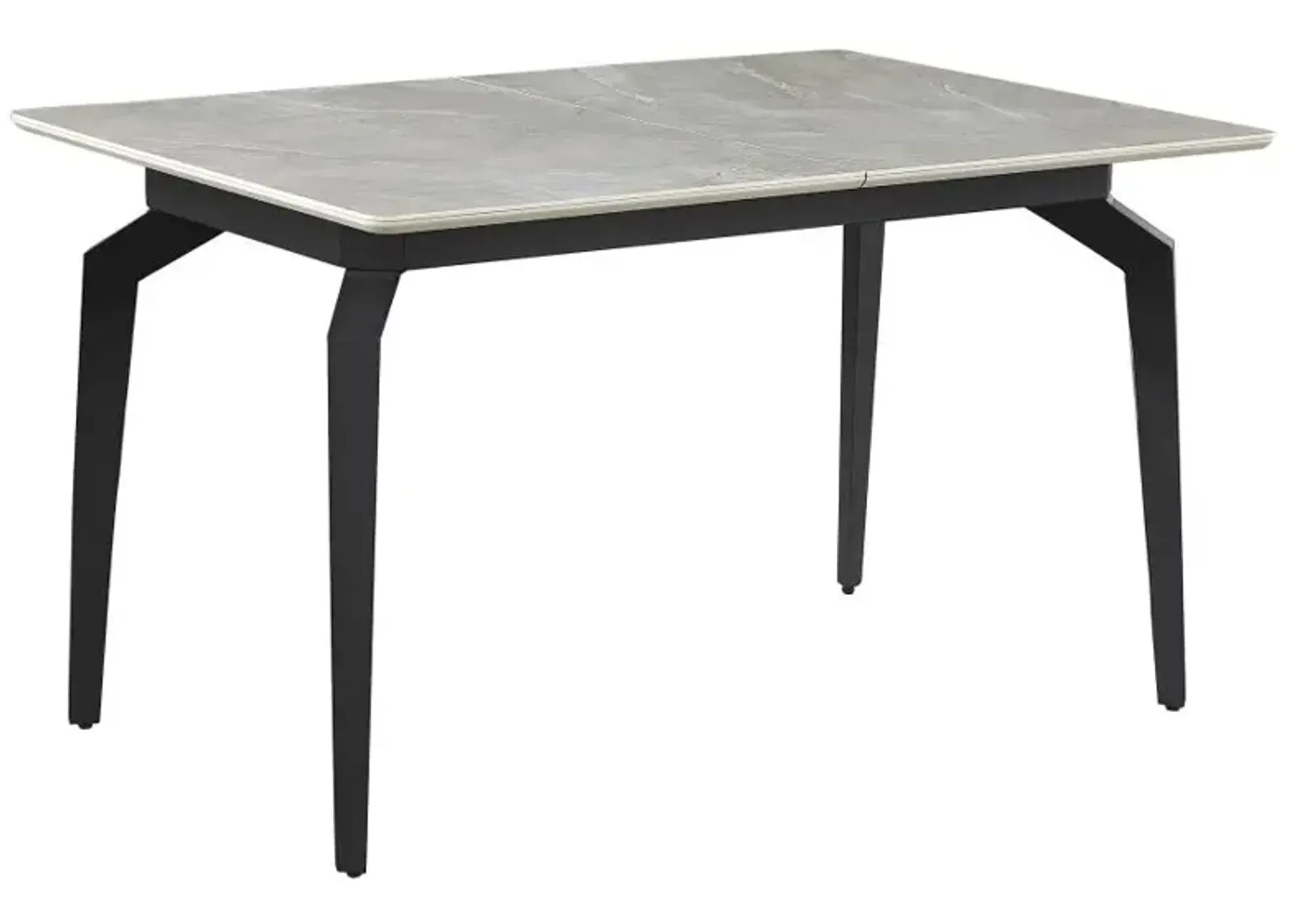 Mina Rectangular Dining Table Grey Ceramic and Sandy Black