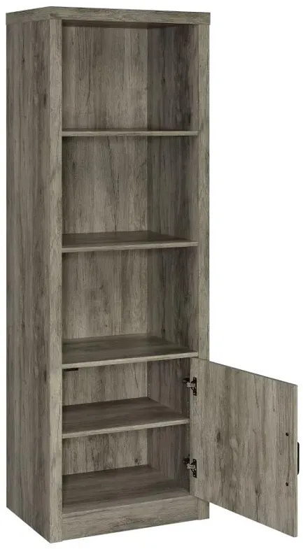 Burke 3-shelf Media Tower With Storage Cabinet Grey Driftwood