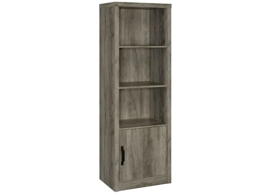 Burke 3-shelf Media Tower With Storage Cabinet Grey Driftwood