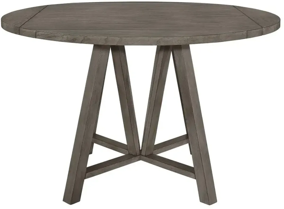 Athens Round Counter Height Table with Drop Leaf Barn Grey