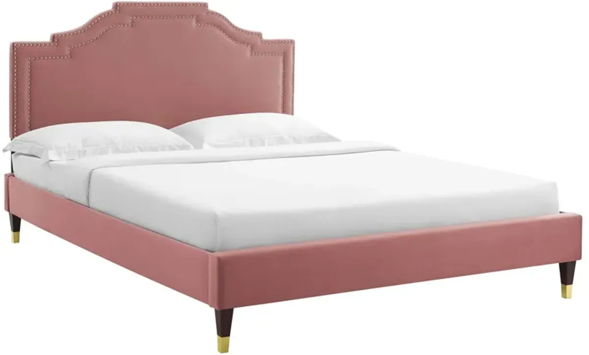 Adelaide Performance Velvet Queen Platform Bed