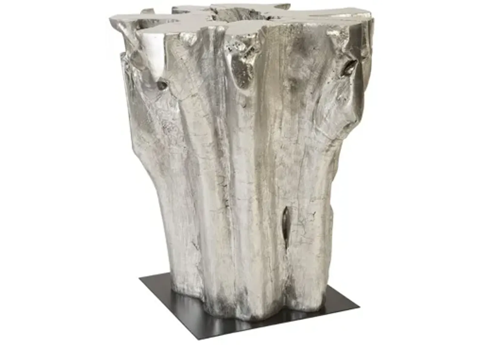 Freeform Silver Leaf Bar Table