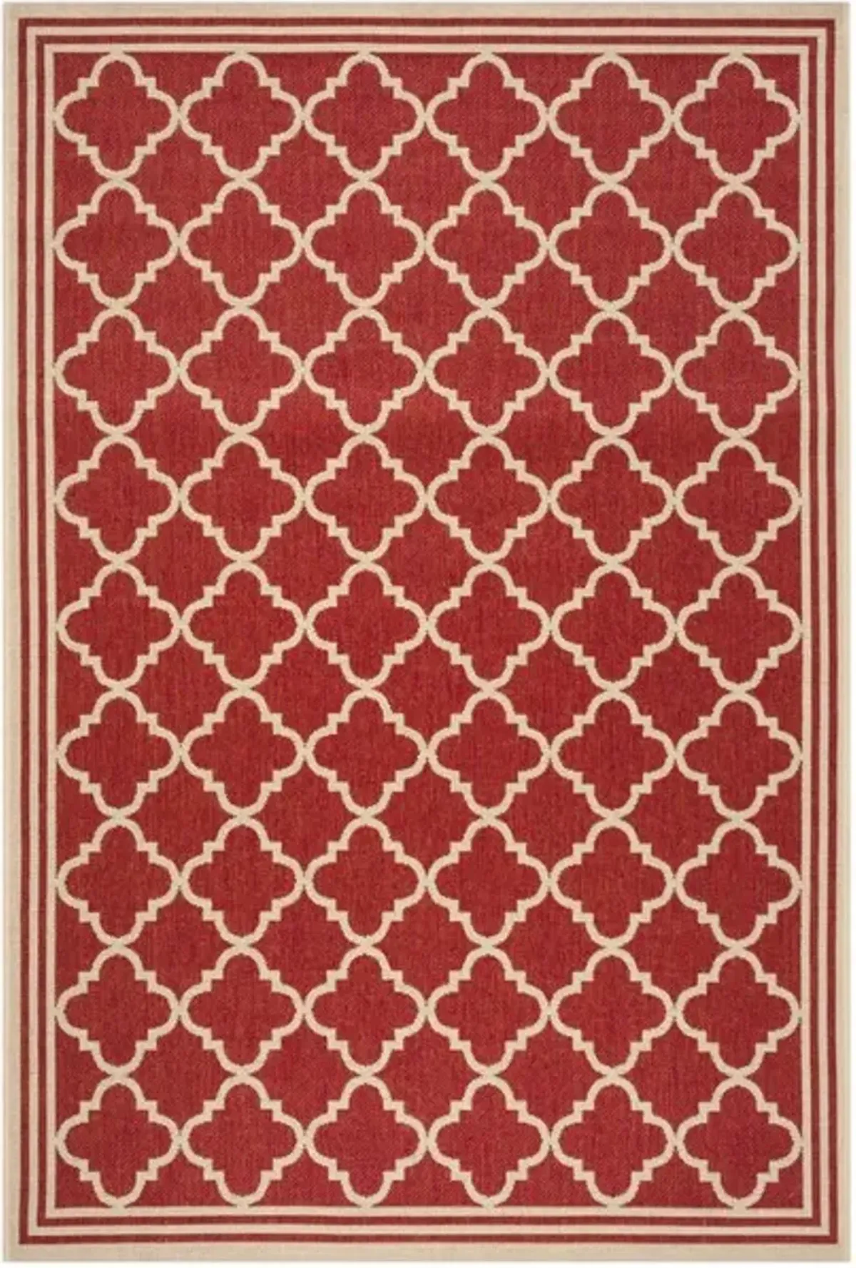 LINDEN 121 Collection LND121Q-4 Red / Creme 4' X 6'