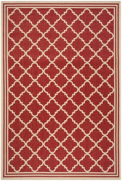 LINDEN 121 Collection LND121Q-4 Red / Creme 4' X 6'