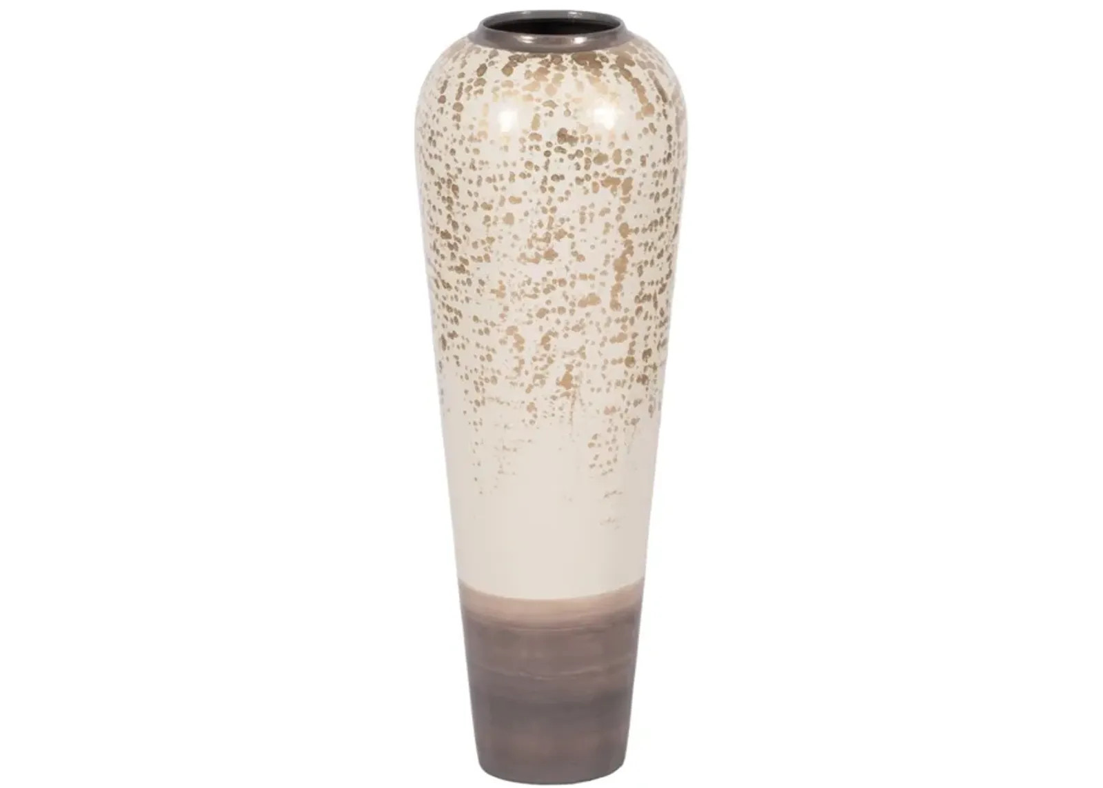 28" Opulence Metal Floor Vase, Grey Multi