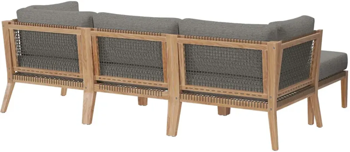 Clearwater Teak 4-Piece Outdoor Sectional