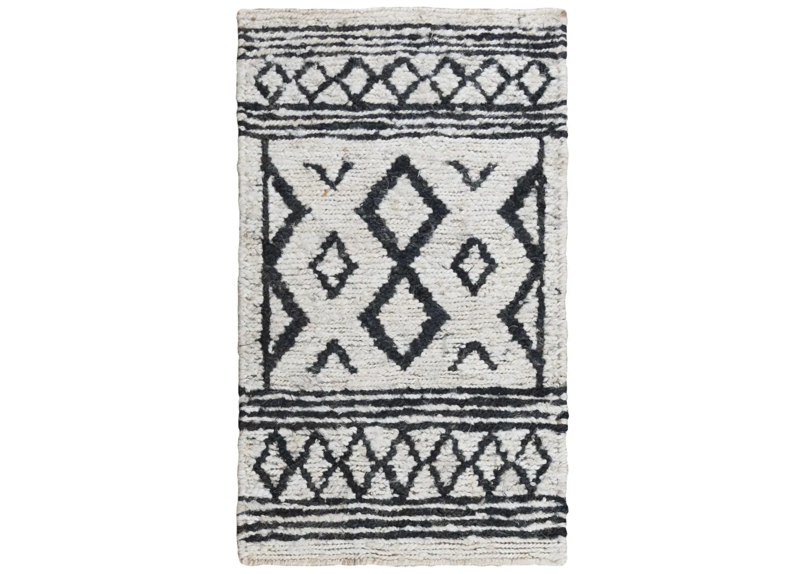 Bengal Beige/Black  Jute 9'x12' Rectangle Rug