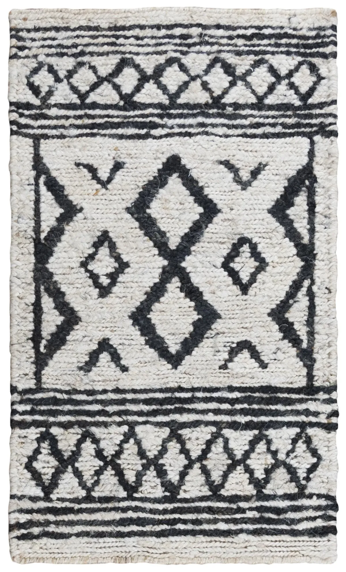 Bengal Beige/Black  Jute 9'x12' Rectangle Rug