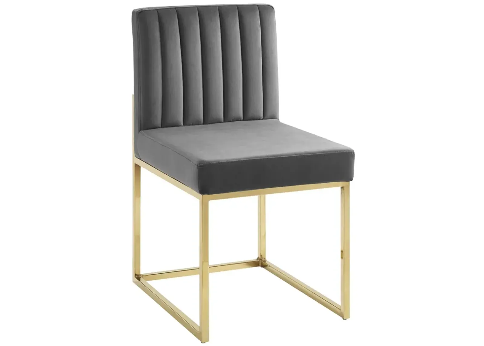 Carriage Channel Tufted Sled Base Performance Velvet Dining Chair