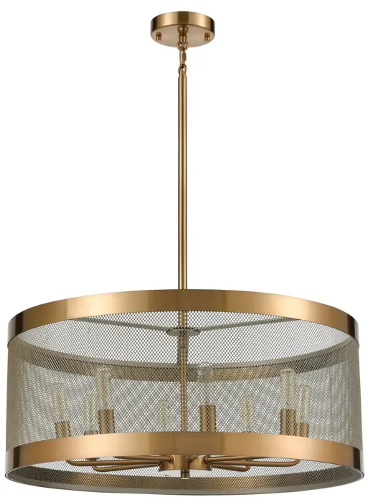 Line in the Sand 24" Wide 8-Light Pendant - Satin Brass