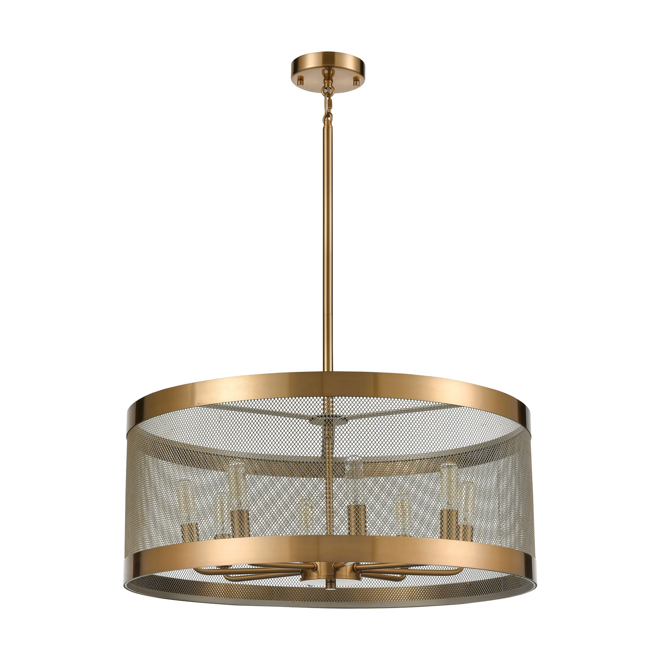 Line in the Sand 24" Wide 8-Light Pendant - Satin Brass