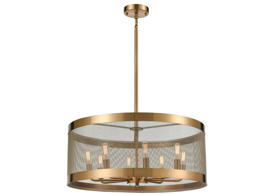 Line in the Sand 24" Wide 8-Light Pendant - Satin Brass