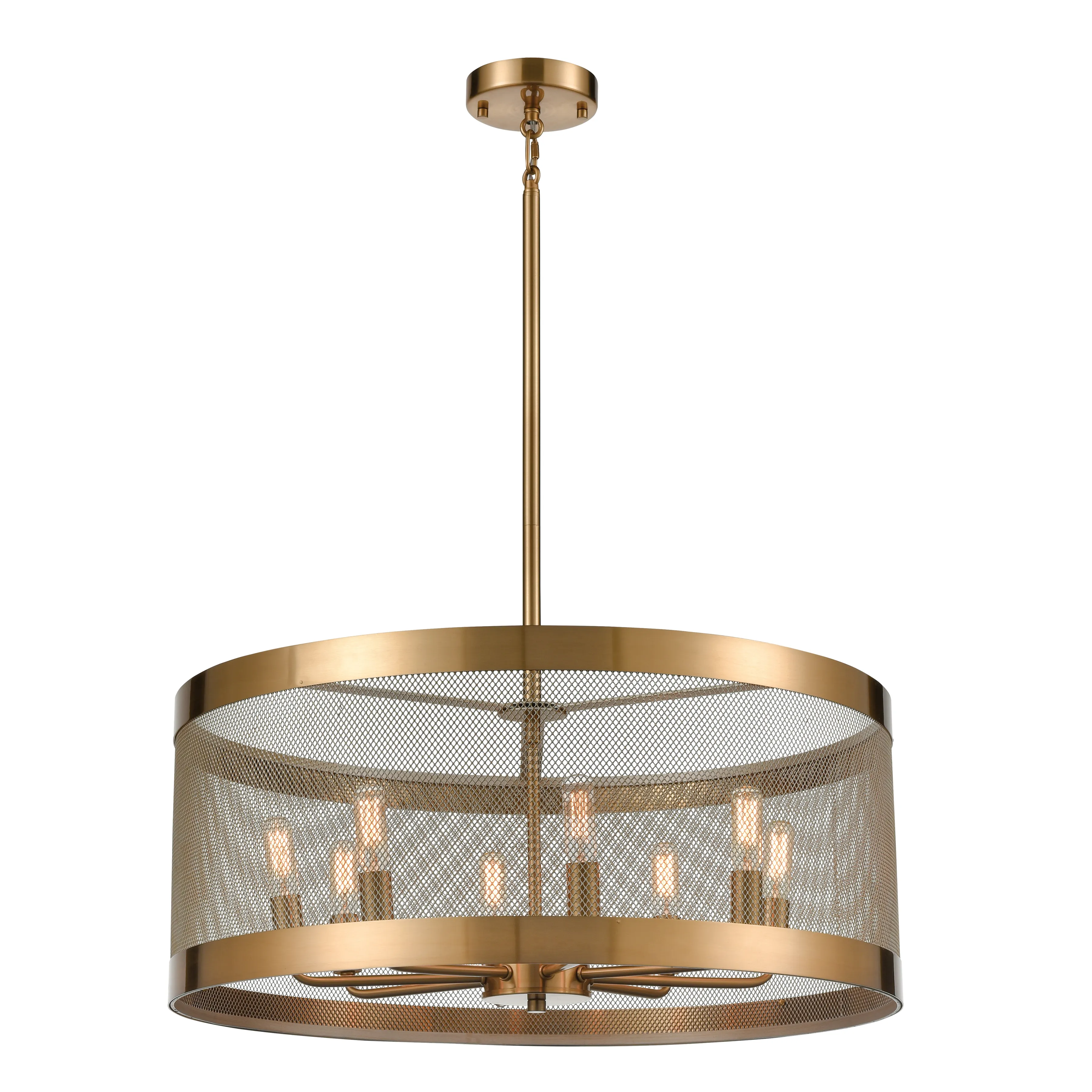 Line in the Sand 24" Wide 8-Light Pendant - Satin Brass