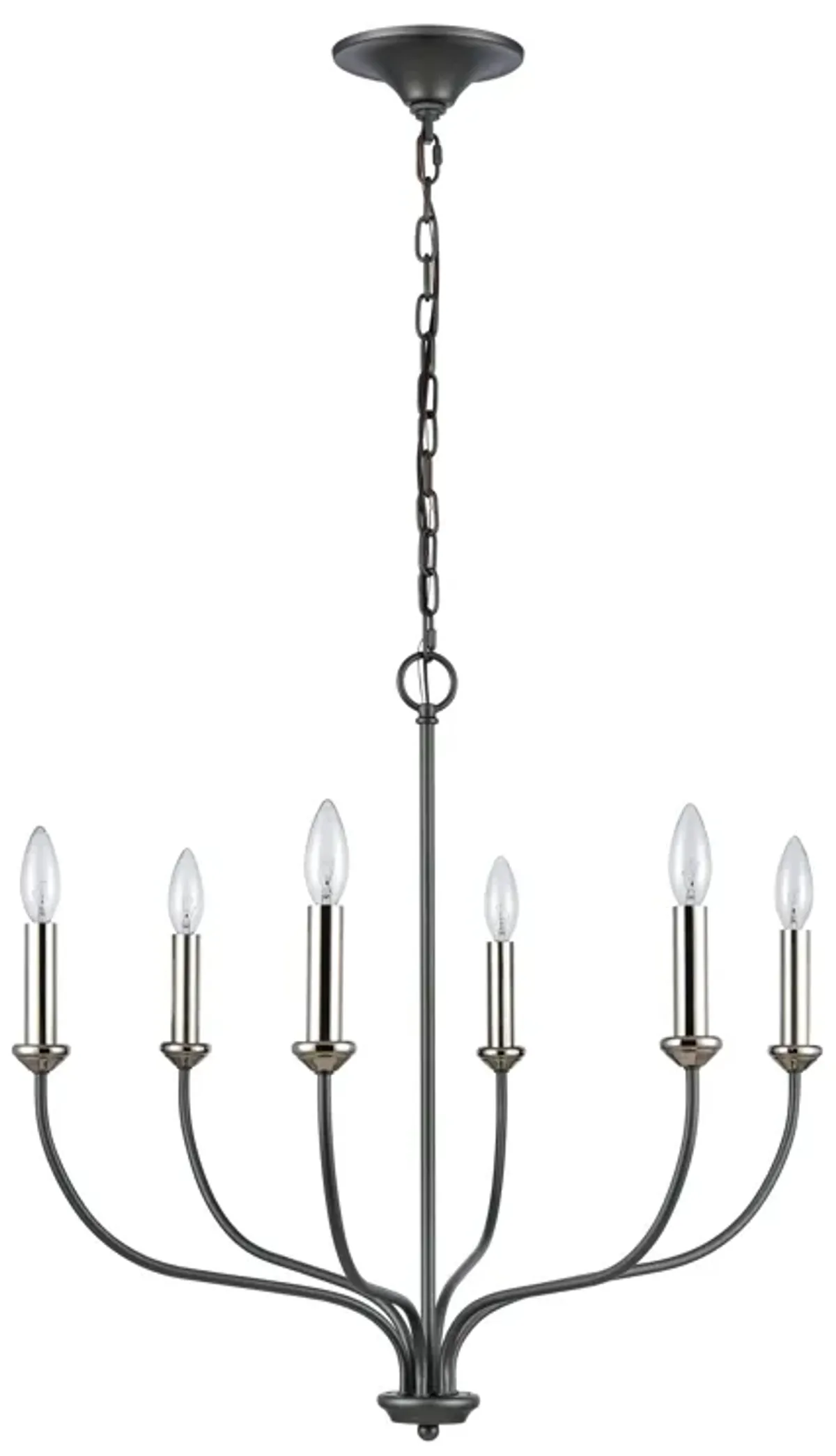 Madeline 25.75" Wide 6-Light Chandelier - Dark Gray