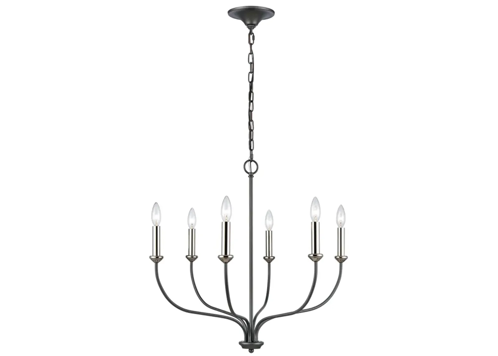 Madeline 25.75" Wide 6-Light Chandelier - Dark Gray