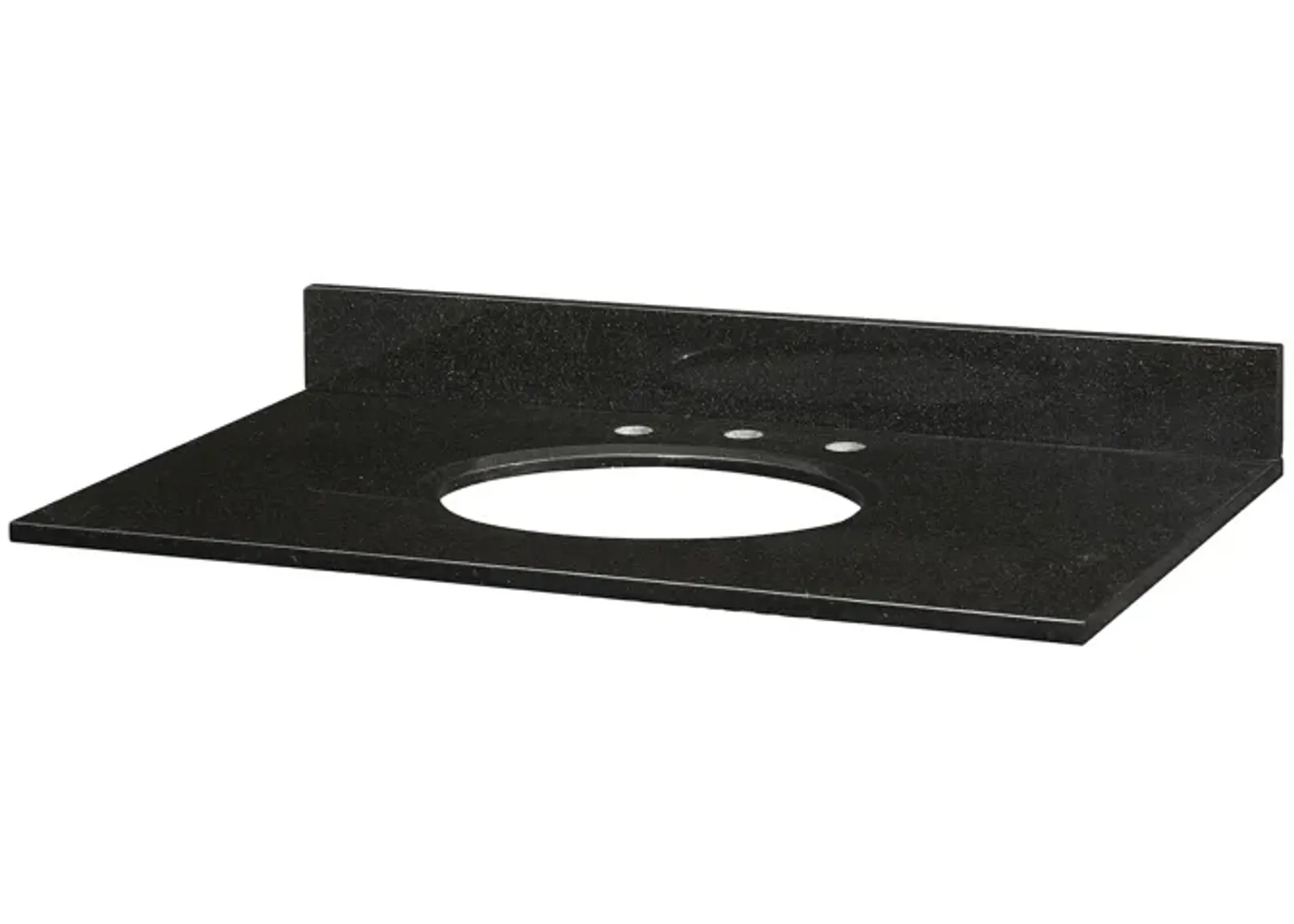 Stone Top - 37-inch for Oval Undermount Sink - Black Granite