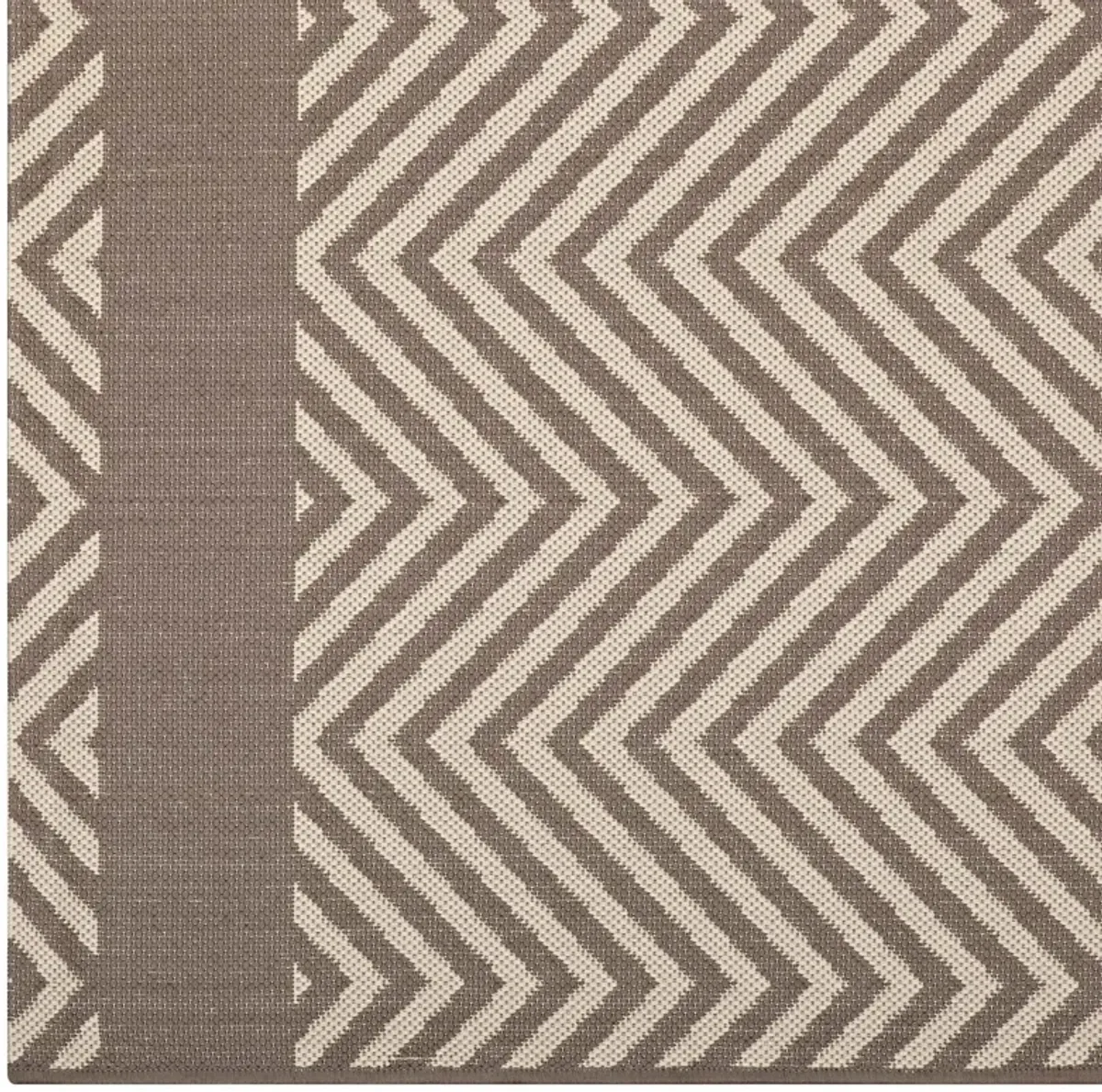 Optica Chevron With End Borders 5x8 Indoor and Outdoor Area Rug