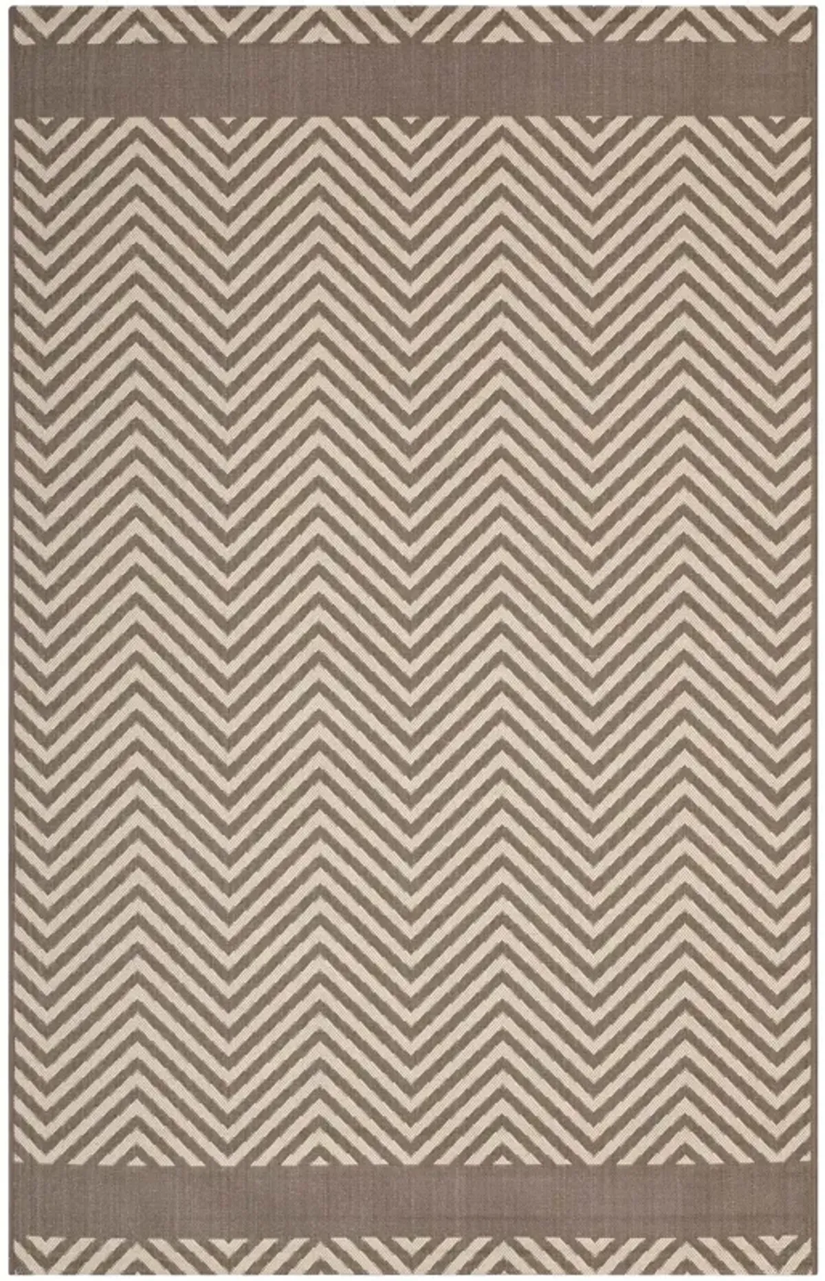 Optica Chevron With End Borders 5x8 Indoor and Outdoor Area Rug