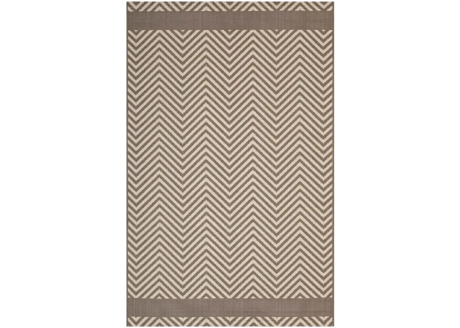 Optica Chevron With End Borders 5x8 Indoor and Outdoor Area Rug