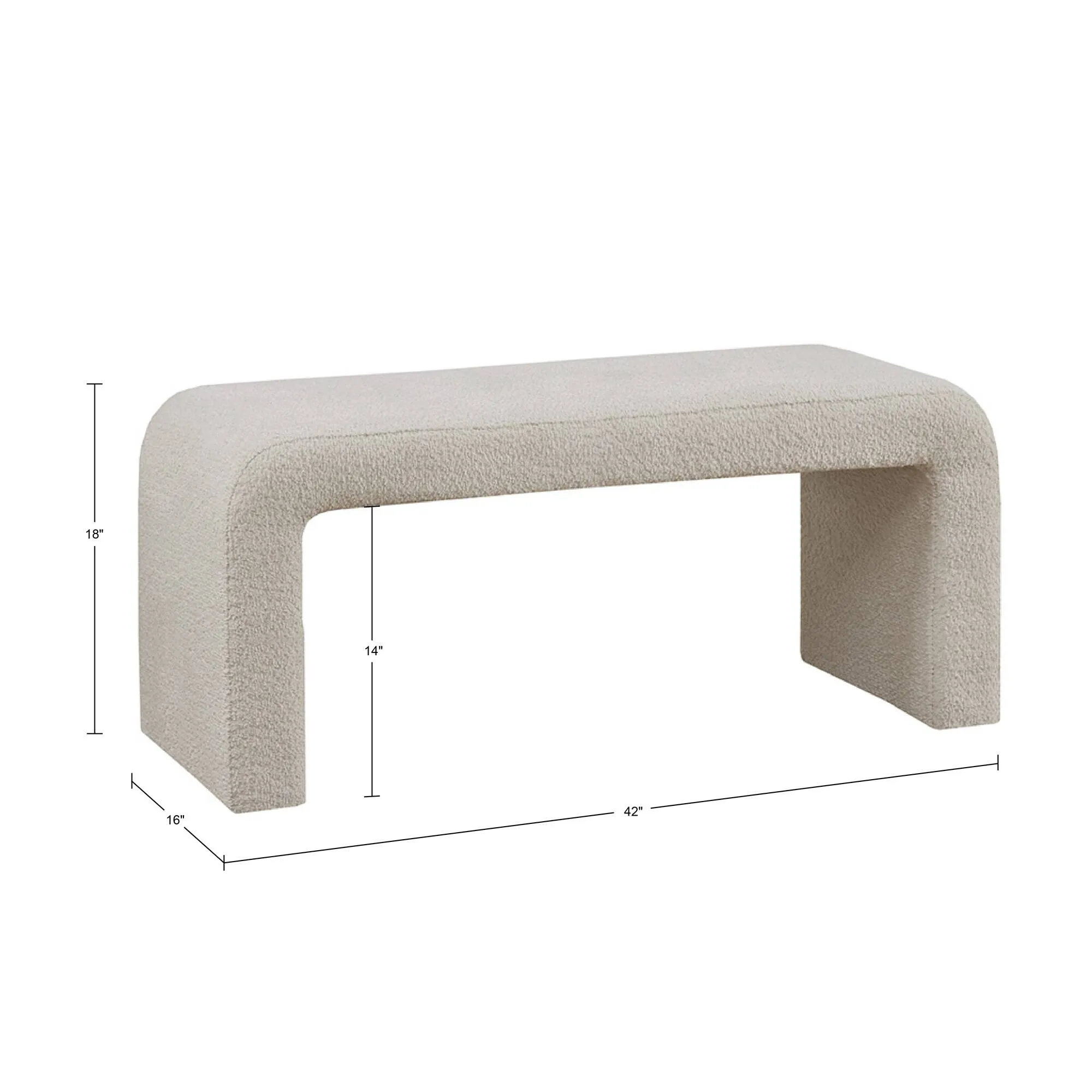 Boucle Waterfall Bench