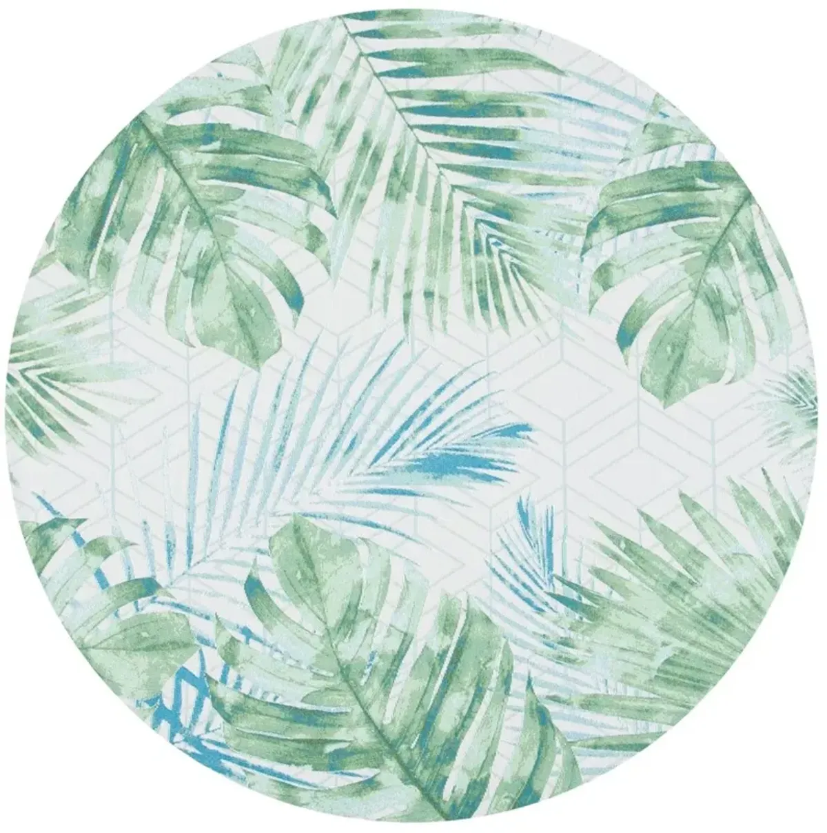 BARBADOS 590 Green 5'-3' X 5'-3' Round Round Rug