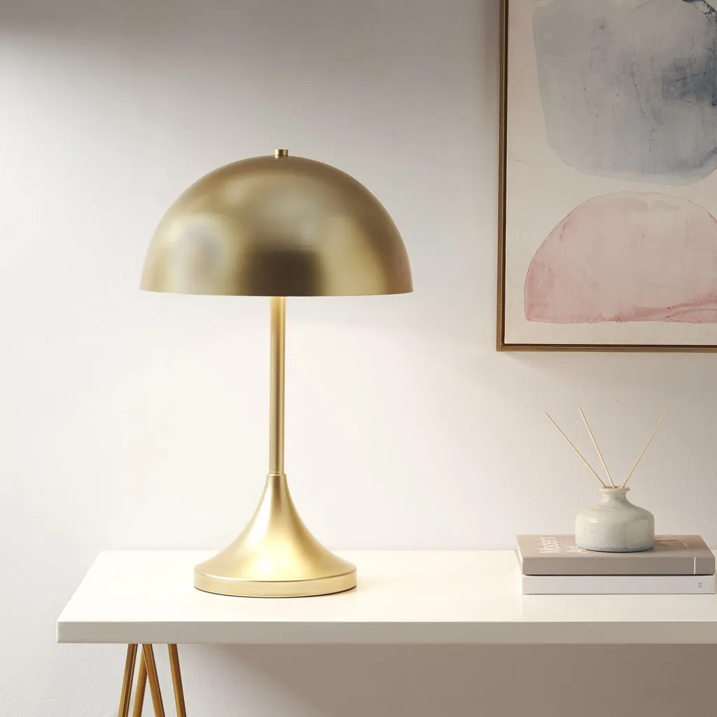 INK+IVY Bryson Gold Dome-Shaped 2-Light Metal Table Lamp