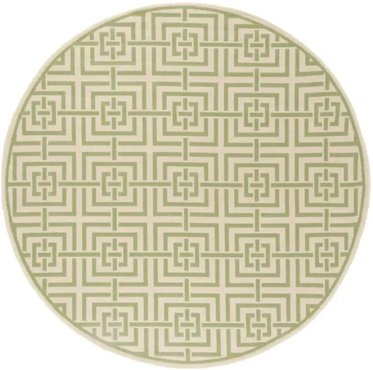 LINDEN 128 Collection LND128V-6R Cream / Olive 6'-7" X 6'-7" Round