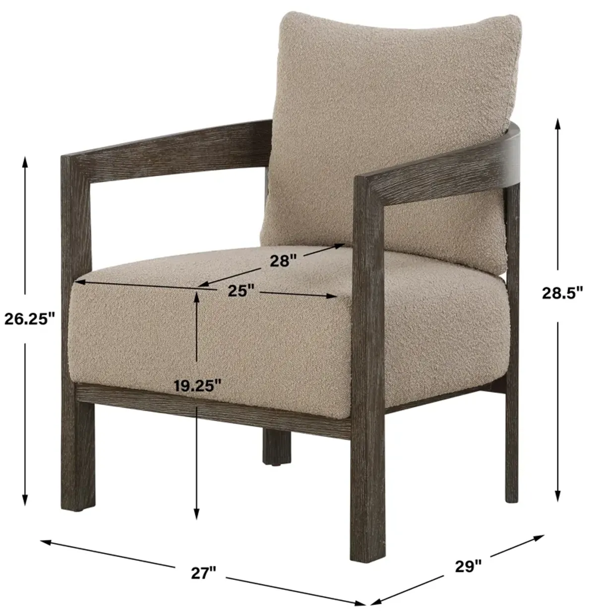 Sienna Sand Fabric Accent Chair