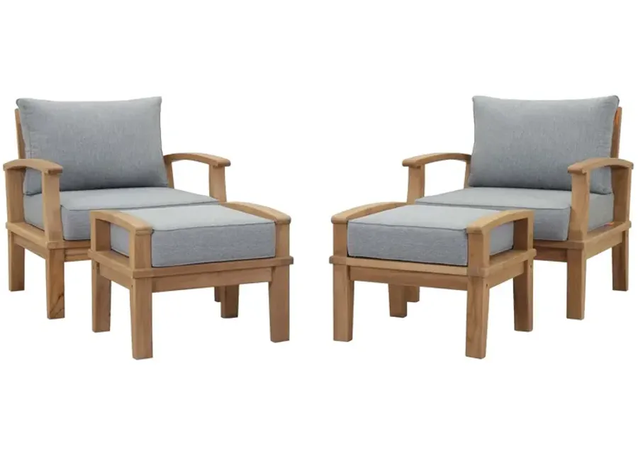 Marina 4 Piece Outdoor Patio Teak Set