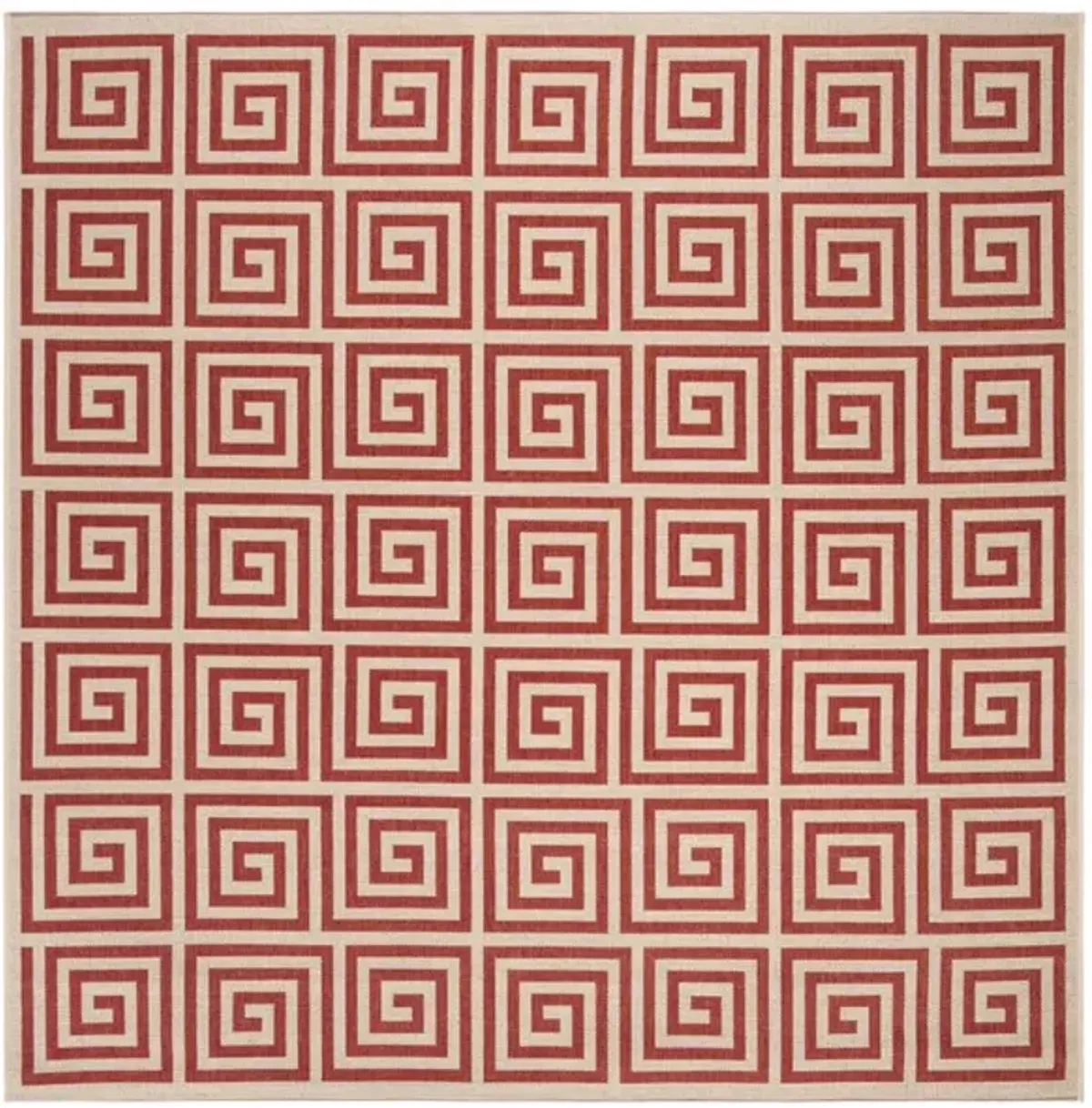 LINDEN 129 Collection LND129Q-6SQ Red / Creme 6'-7" X 6'-7" Square