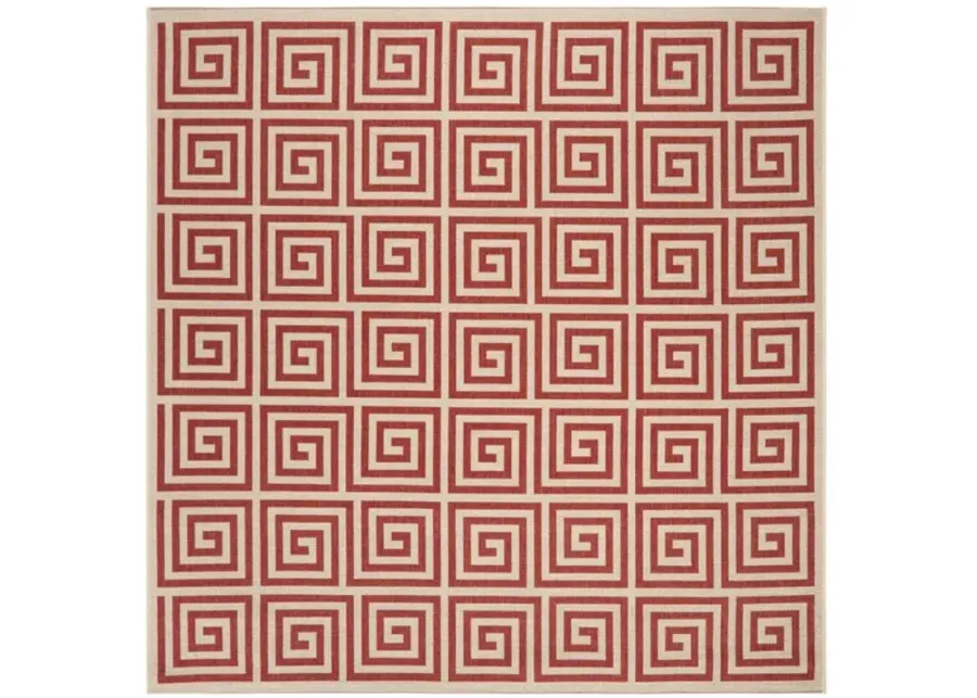 LINDEN 129 Collection LND129Q-6SQ Red / Creme 6'-7" X 6'-7" Square