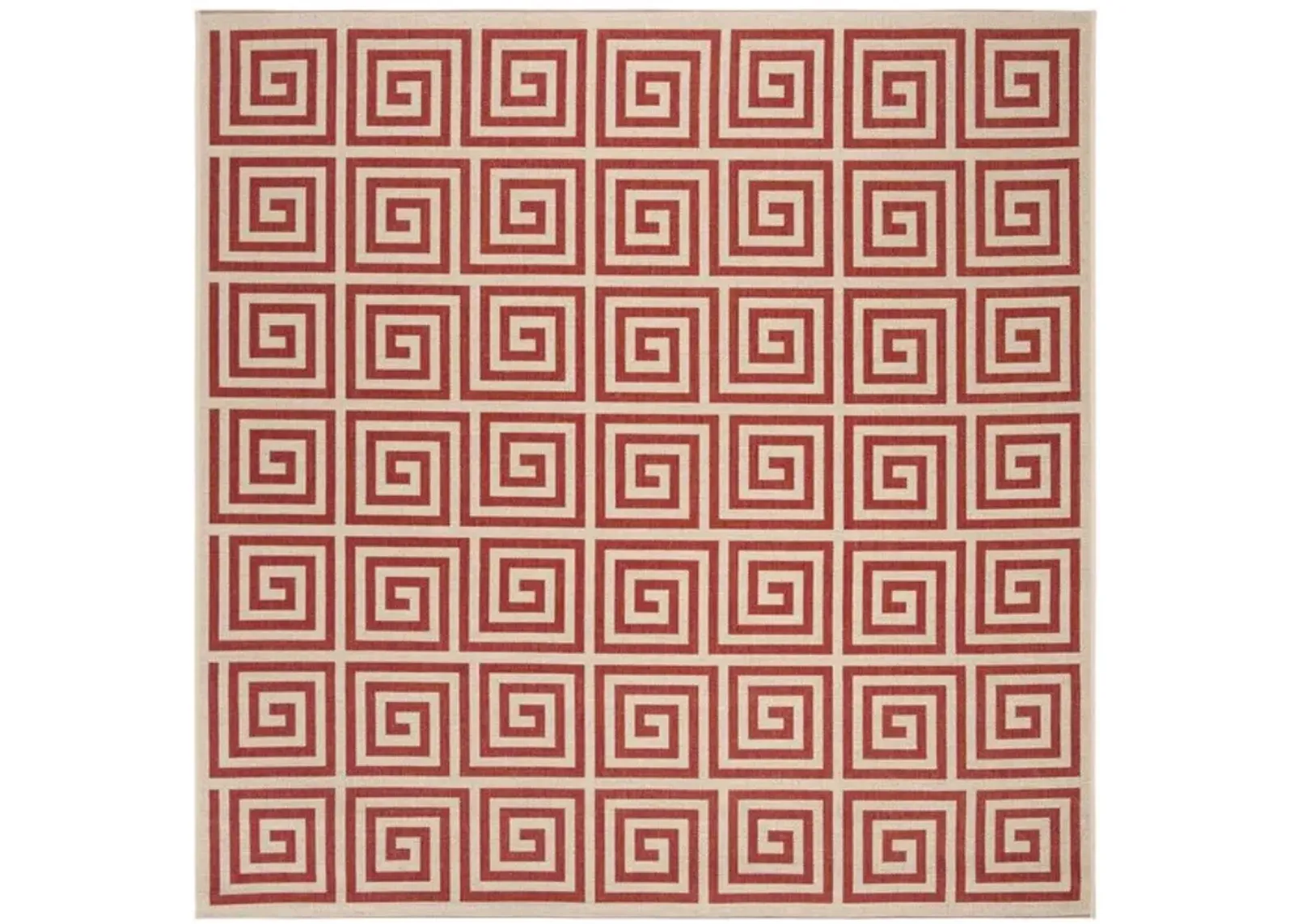 LINDEN 129 Collection LND129Q-6SQ Red / Creme 6'-7" X 6'-7" Square