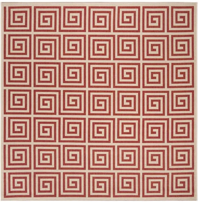 LINDEN 129 Collection LND129Q-6SQ Red / Creme 6'-7" X 6'-7" Square