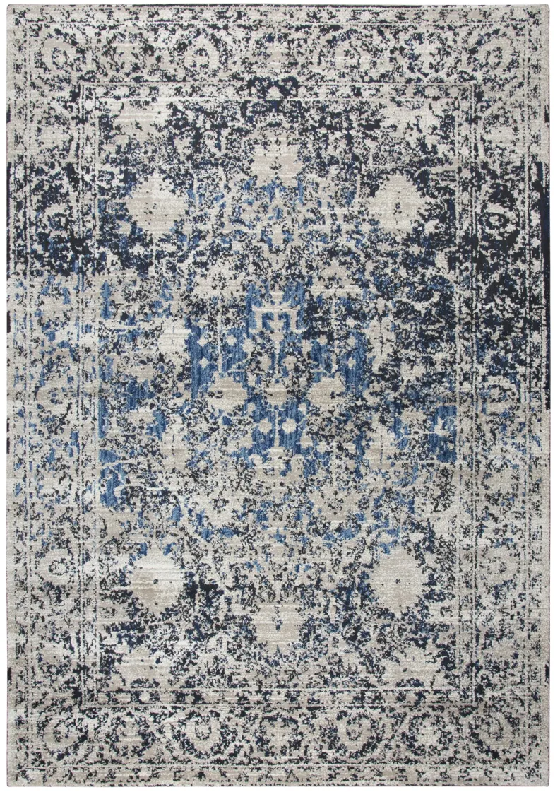 Panache Taupe/Blue Oriental Distress Polypropylene 7'10" x 10'10" Rectangle Rug