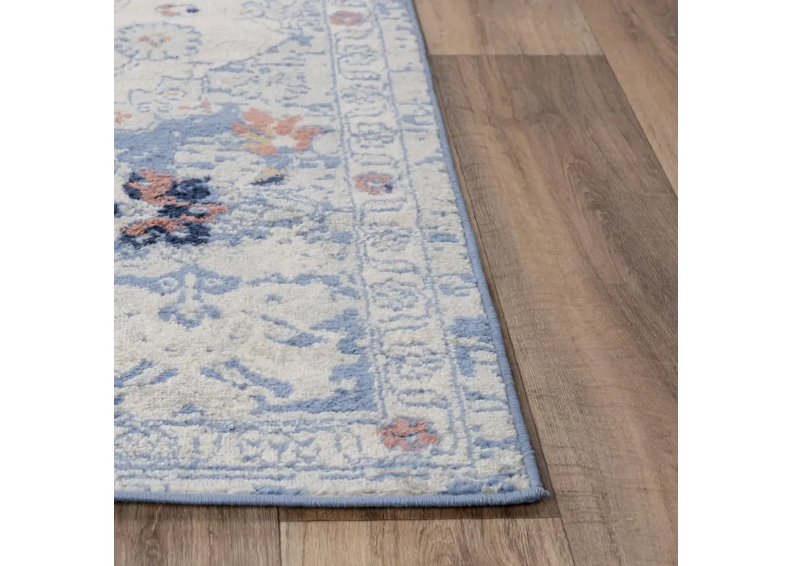 Marquise L. Blue  Polypropylene  2'6"x7'3" Runner Rug