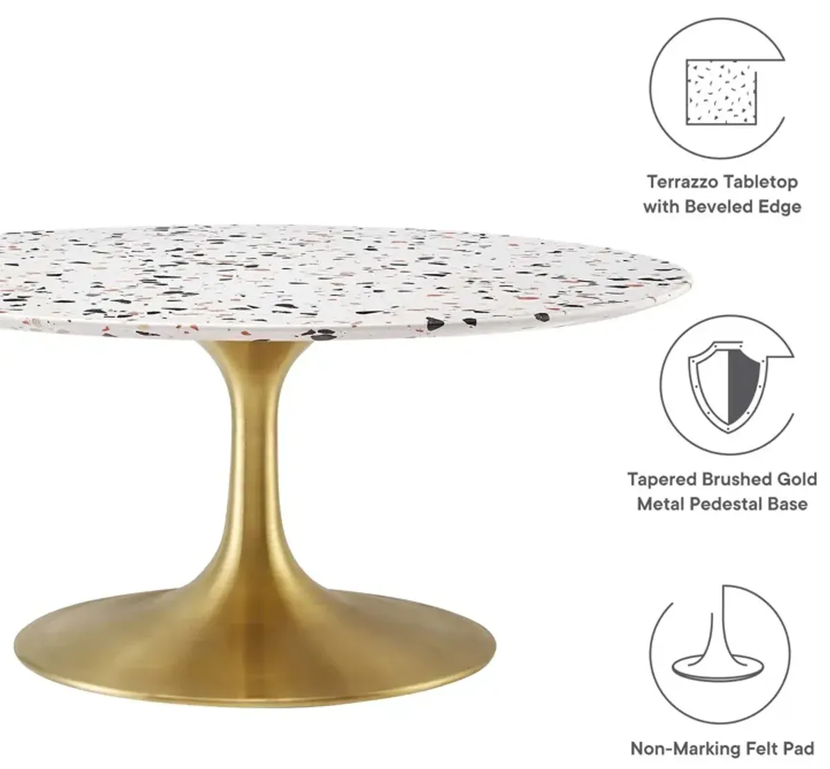 Lippa 36" Round Terrazzo Coffee Table