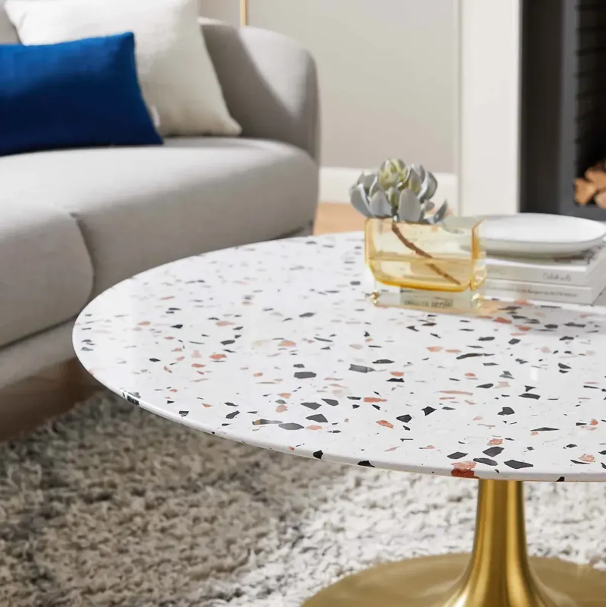 Lippa 36" Round Terrazzo Coffee Table