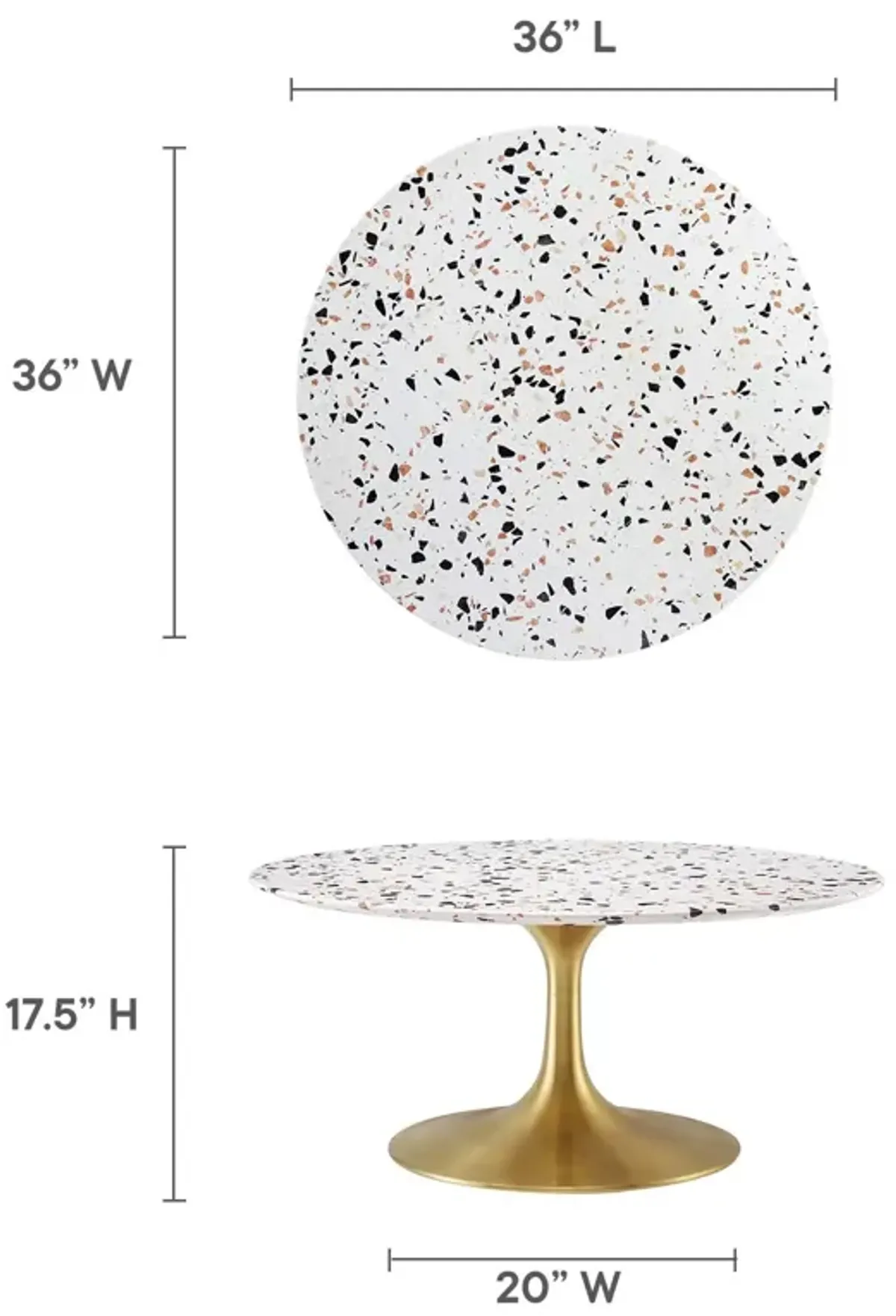 Lippa 36" Round Terrazzo Coffee Table