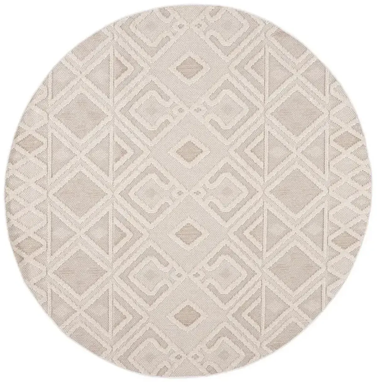 GLOBAL 404 Beige 6'-7' X 6'-7' Round Round Rug